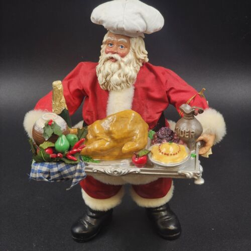 Kurt Adler Figurine Fabriche Santa Serving a Full Turkey Dinner 10.5" Tall 1994