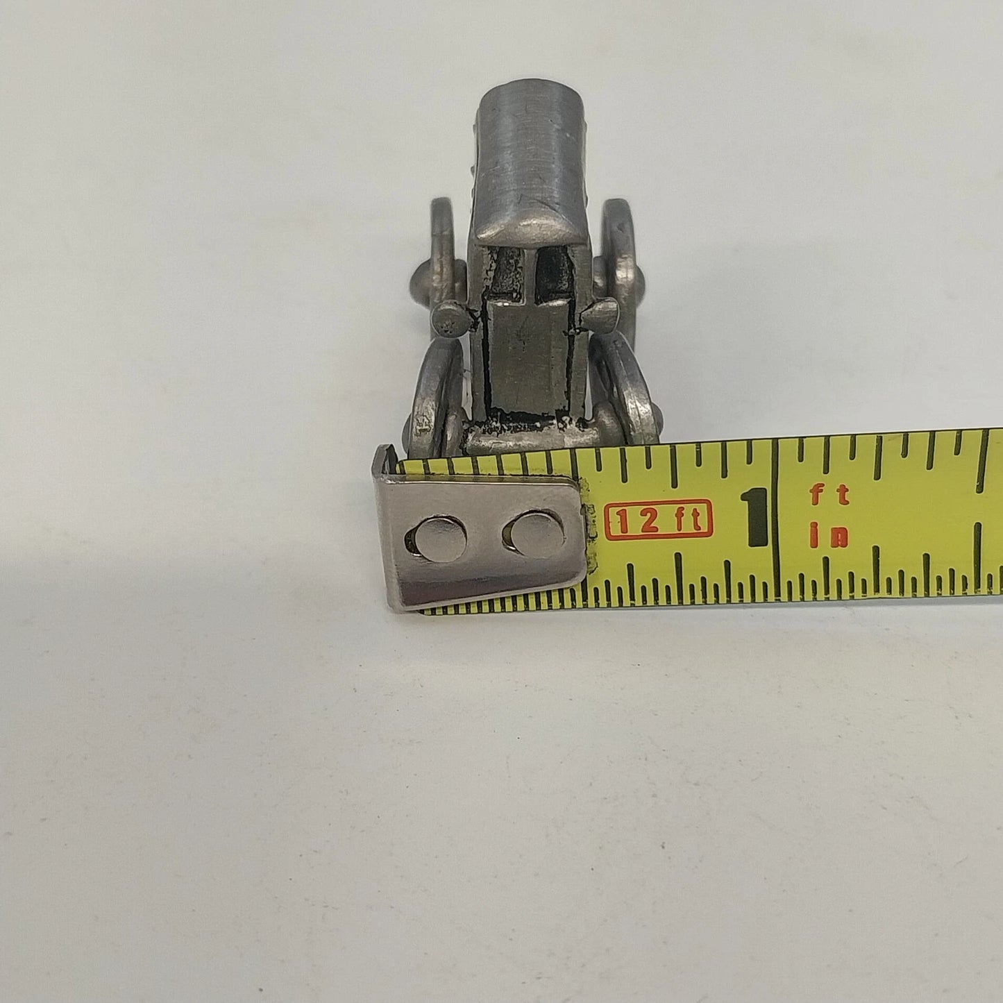 Pewter Horse Drawn Amish Buggy Carriage Miniature Figurine Vintage 2.5"