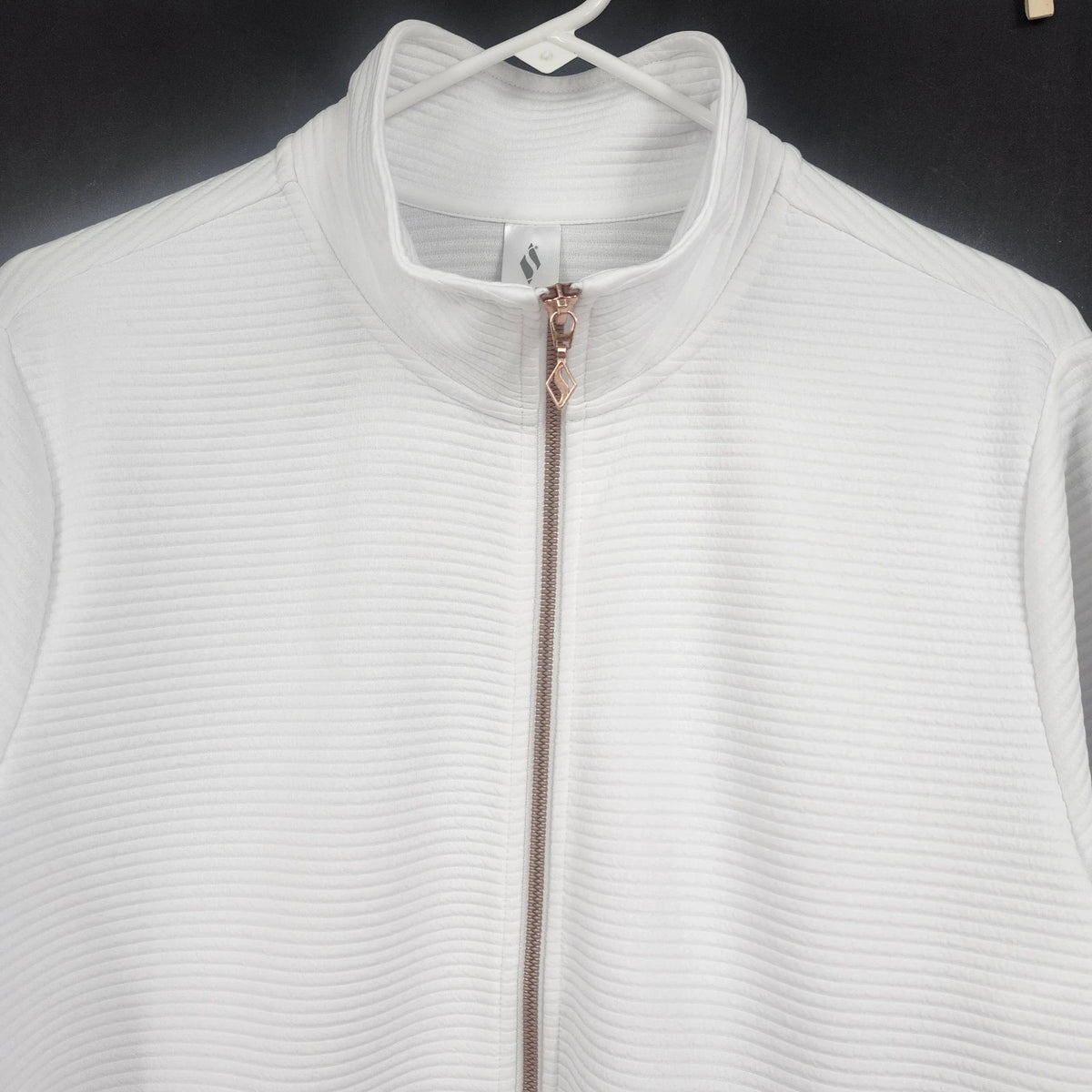 Skechers Go Walk Everywhere Women's Large White Full Zip Jacket 27" Mock Neck