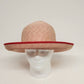 Straw Derby Beige Hat Red Band Church Wedding One Size Fits Most Made in China