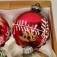 6 Mercury Glass Glitter Christmas Ornaments Marathon Franke East Germany Box Set