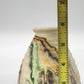 Nemadji Indian Pottery Native Clay Ribbed Vase 5.5" Green Orange Swirl USA