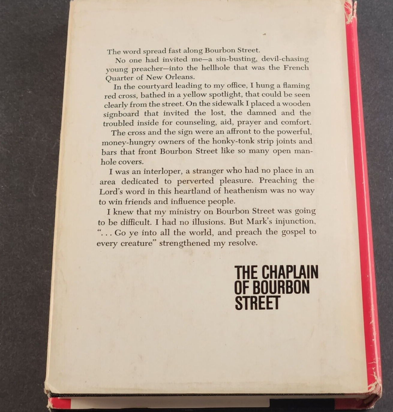 The Chaplain of Bourbon Street Signed Book Bob Harrington Vintage 1969 Hardcover