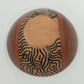 Hand Carved Natural Wooden Bowl 5.5" African Safari Animal Print Zebra Giraffe