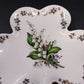 Handmade Czech Porcelain Clover Plate Lily of the Valley Gold Trim Trinket Dish