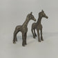Pair Pewter Giraffe Miniature Wildlife Figurine 2.25" Animal Zoo Collectible