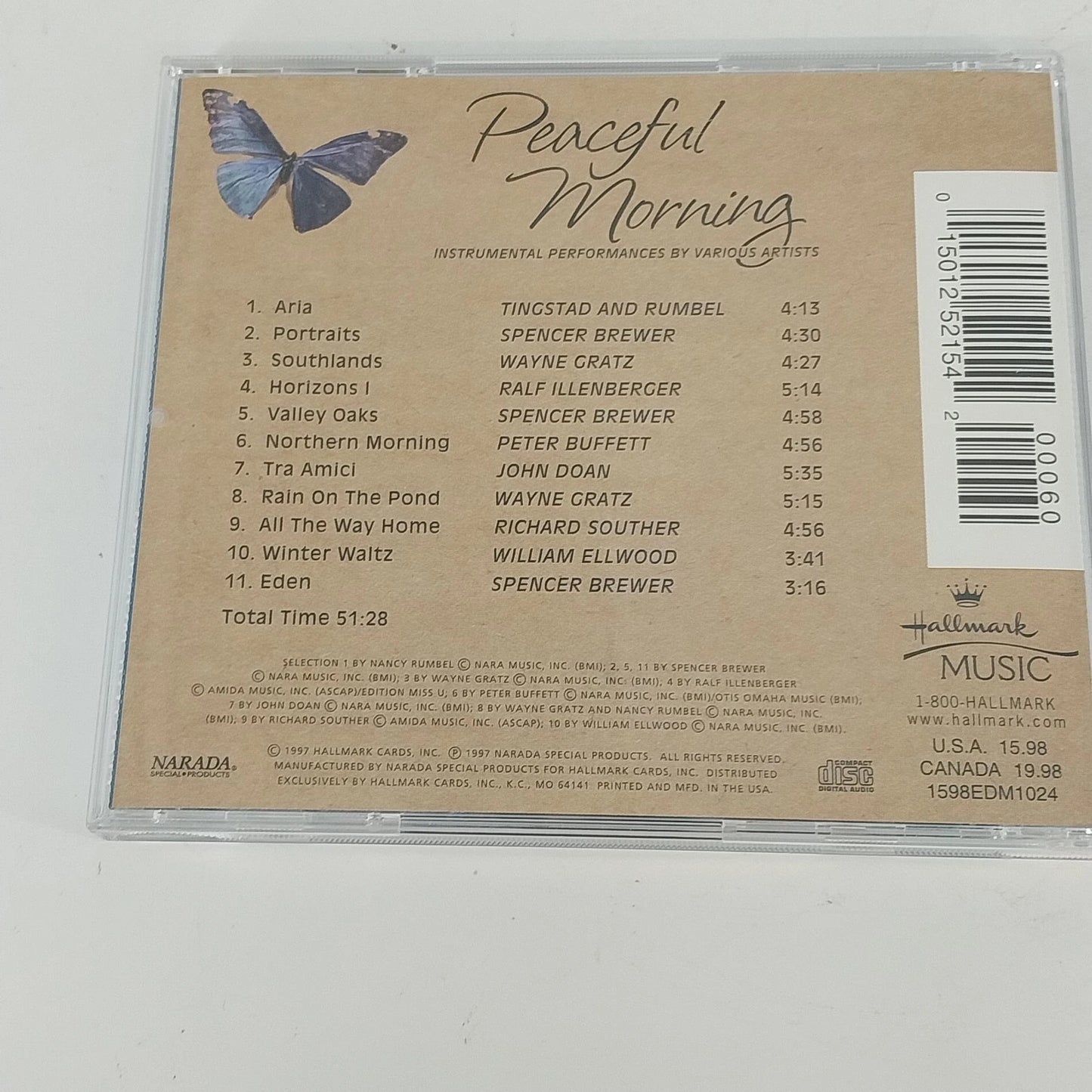 Hallmark Peaceful Morning CD 1997 Narada Instrumental New Age Relaxation Music