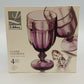 Libbey Fundamentals Classic Colorings Violet Glass Goblets 4 Pieces 16 oz Boxed