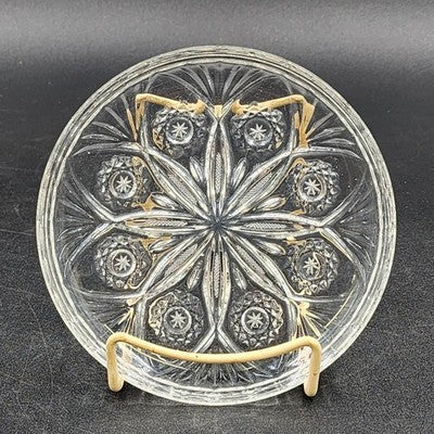 Irena Polish 24% Lead Crystal Plate 6" Diameter Vintage Elegant Clear Glass Dish