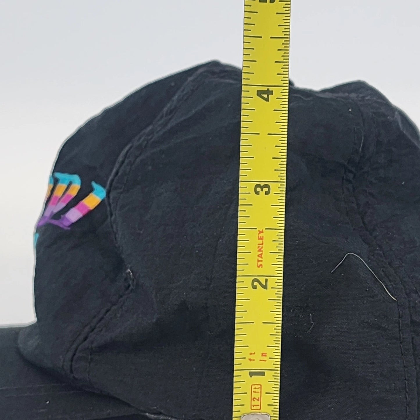 Sun Products Mardi Gras Snapback Hat 1980s Black Nylon