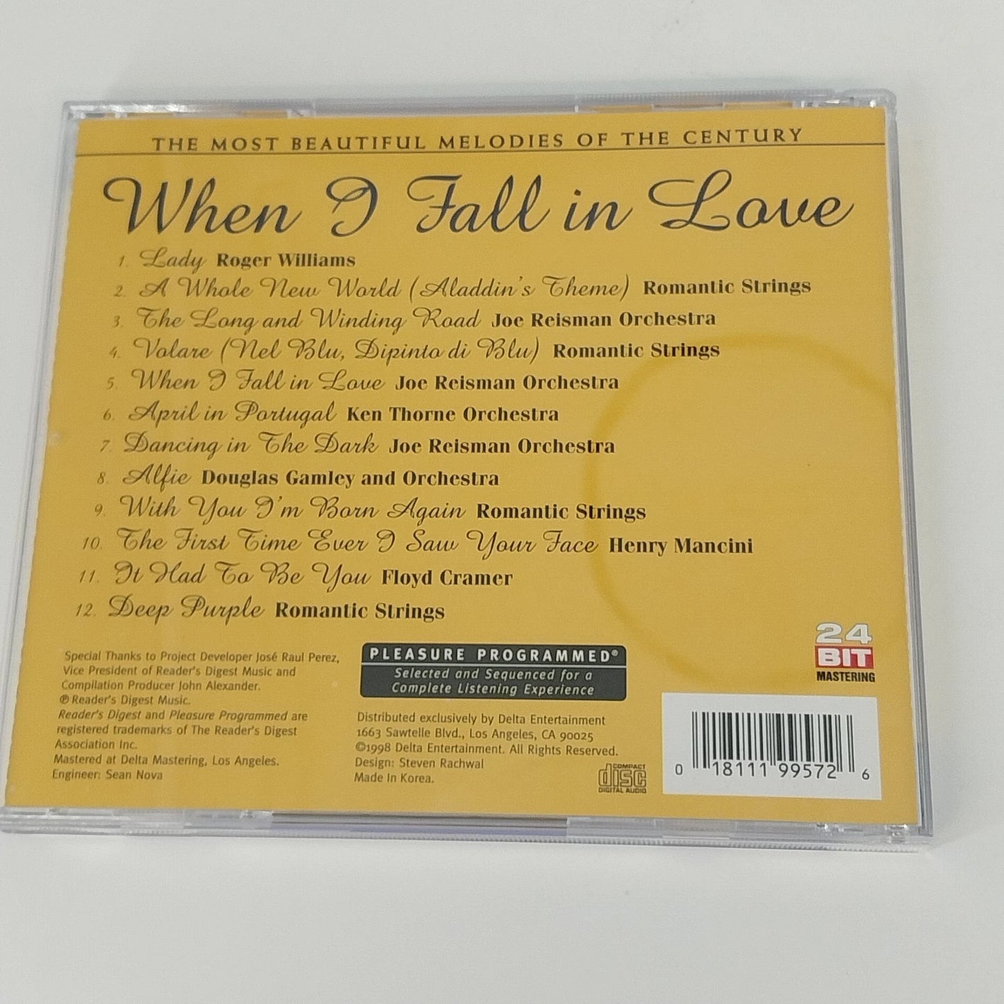 When I Fall In Love 3 CD Box Set Reader's Digest Most Beautiful Melodies 1998