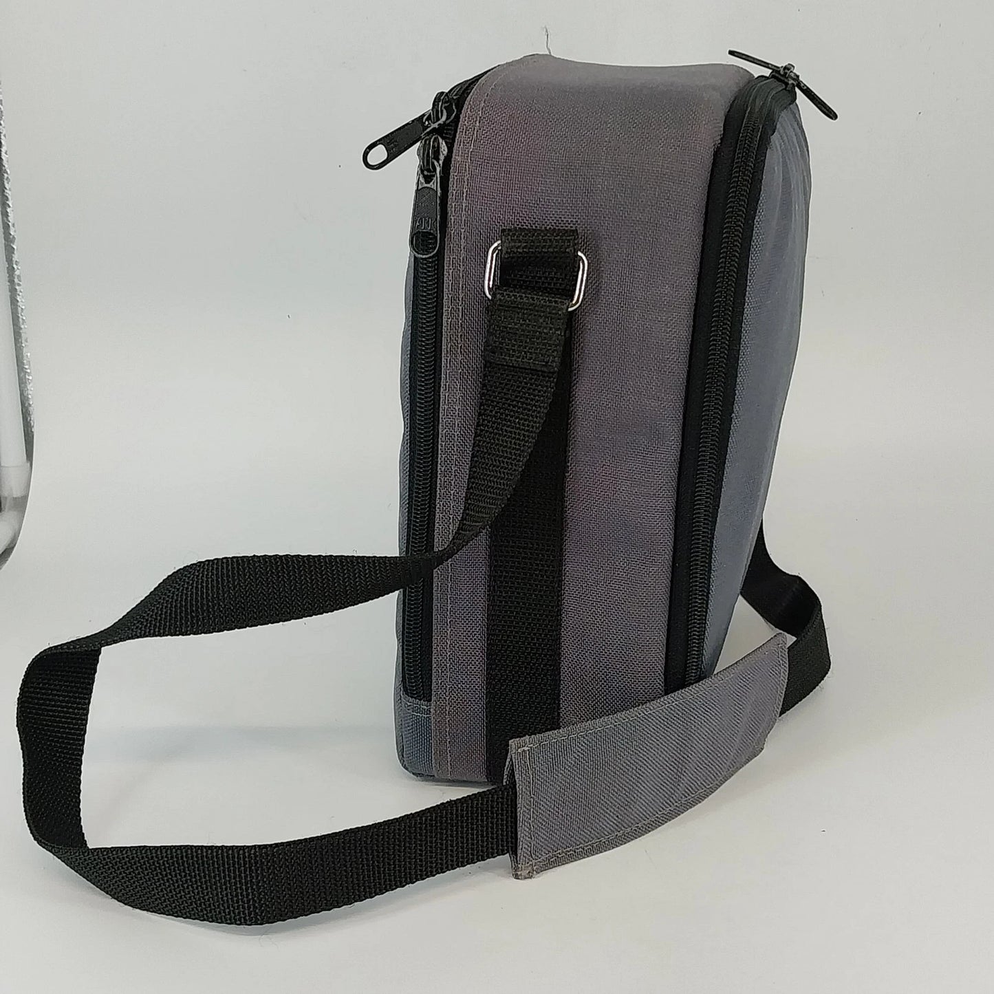 Gray Camera Bag Shoulder Carry Case 3 Compartments Adjustable Strap 8x4x9.5"
