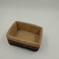 Handwoven Rattan Storage Basket 2-Tone w/ Liner Rectangular 7"