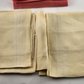 One Red and Two Yellow Linen Dinner Napkins Dining Table Vintage 19"x13.5"