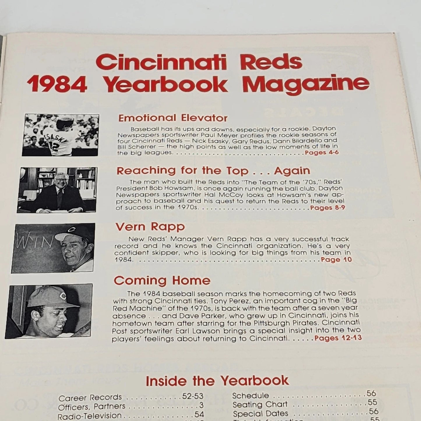 Cincinnati Reds 1984 MLB Yearbook 18 Cards 2nd Edition