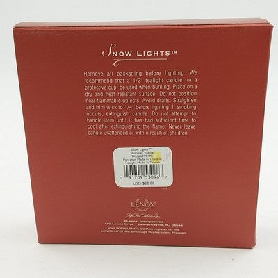 Candle Holder Lenox Holidays Snow Light Shimmer Votive Tealight Snowflake 4” NIB