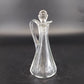 Clear Glass Cruet Bottle Ribbed Panels Stopper Oil Vinegar Decanter 7.25" Vtg