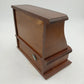 Wooden Musical Jewelry Box Jay Imports Angled Top Gold Diamond Blue Velvet 8"