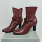 Studio Works Millie Red Leather Ankle Boots Womens 8M Slouchy