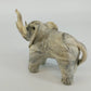 Trunk Up Lucky Elephant Figurine Crushed Oyster Shell Sculpture 5.5" Gray