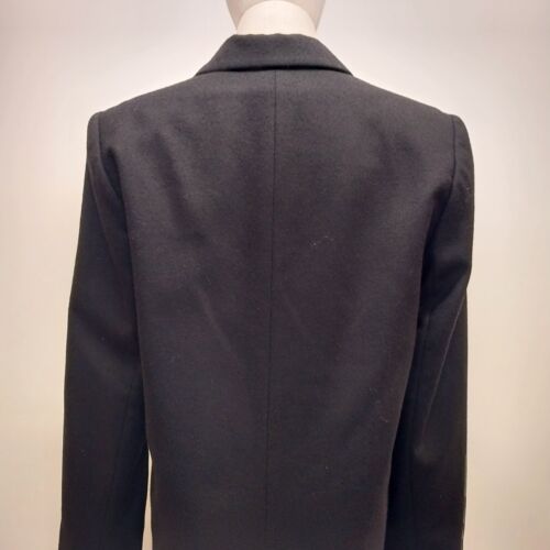 Club Classics Black 3-Button Wool Blazer with Notched Collar Front Pockets Sz 6