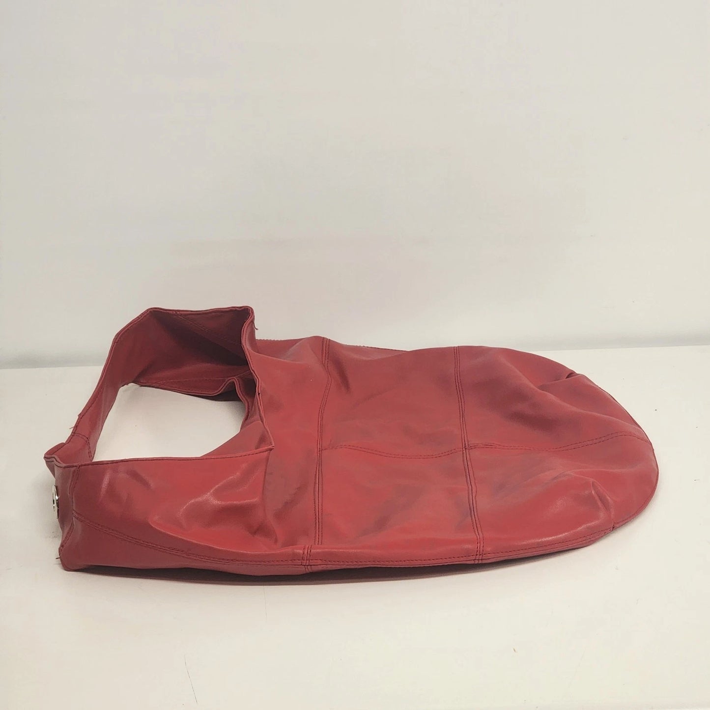 Bijoux Terner Women's Red Tote Bag PVC Shoulder Purse Large Zipper Pocket Vtg