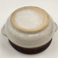 French Onion Soup Bowl Crock w Lid Casserole Dish Finger Grips Brown Stoneware