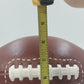 Ceramic Football Coin Bank Textured Sport Piggy Bank Brown on Pedestal Base 9.5"