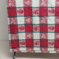 Christmas Woven Checkerboard Tablecloth Santa Snowman Red Green 52" x 72"