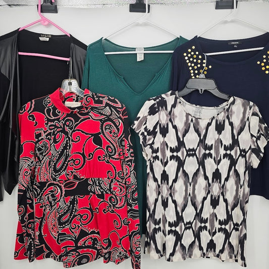 5 Pc Women’s Tops Lot Size Large Charming Charlie Jones NY Premise Y2K Casual Bundle