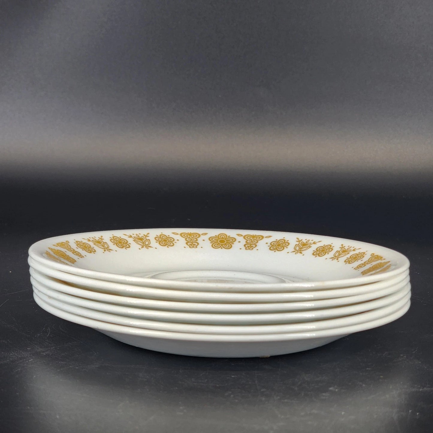 Corelle Butterfly Gold Cups Saucers Set 9pc Vintage