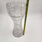 Imperlux Germany 12"x5" Lead Crystal Vase Flared Hand Cut Floral VTG Glass