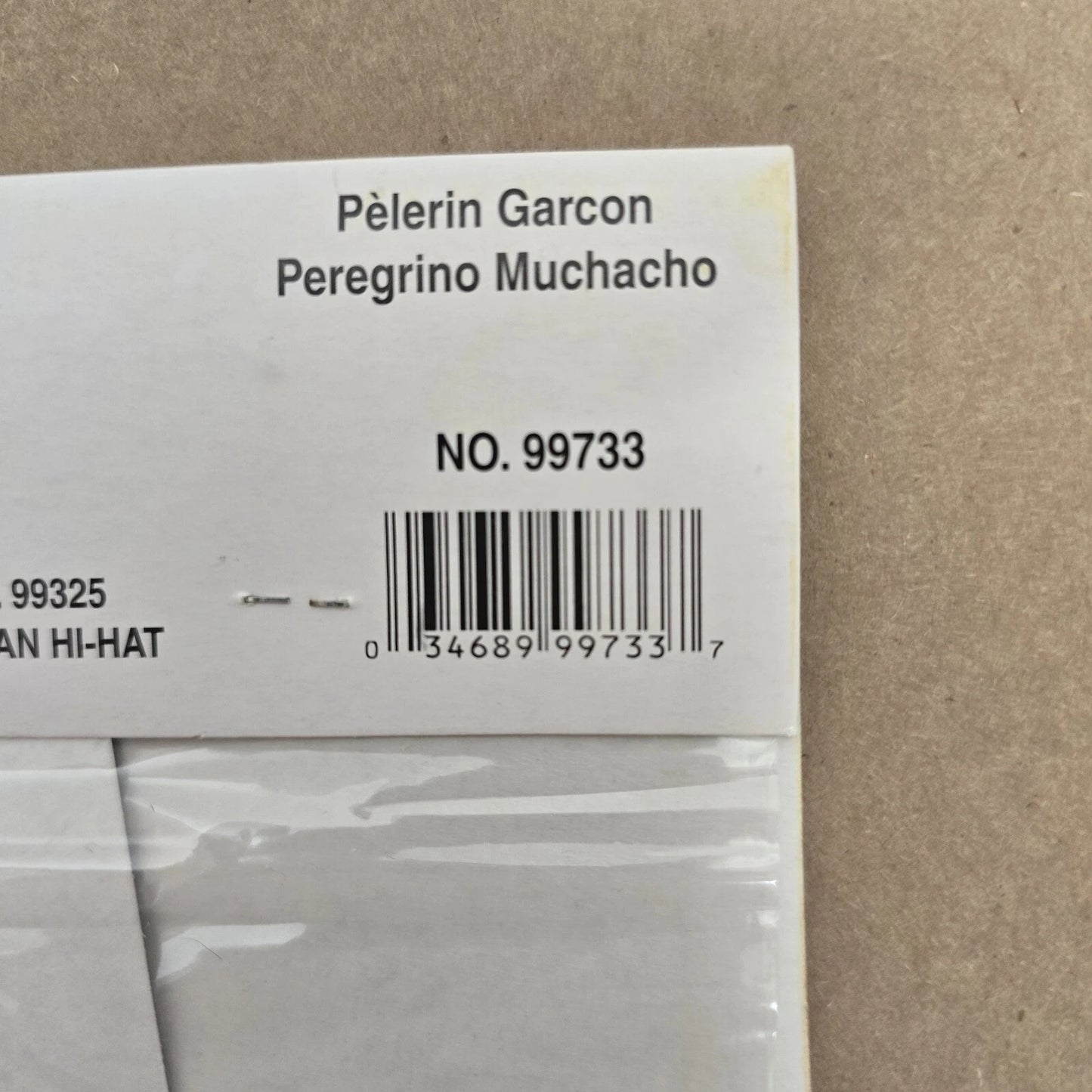 Beistle Pilgrim Boy Jointed Die Cut Cardboard 25" Thanksgiving Decor 1986 Vtg