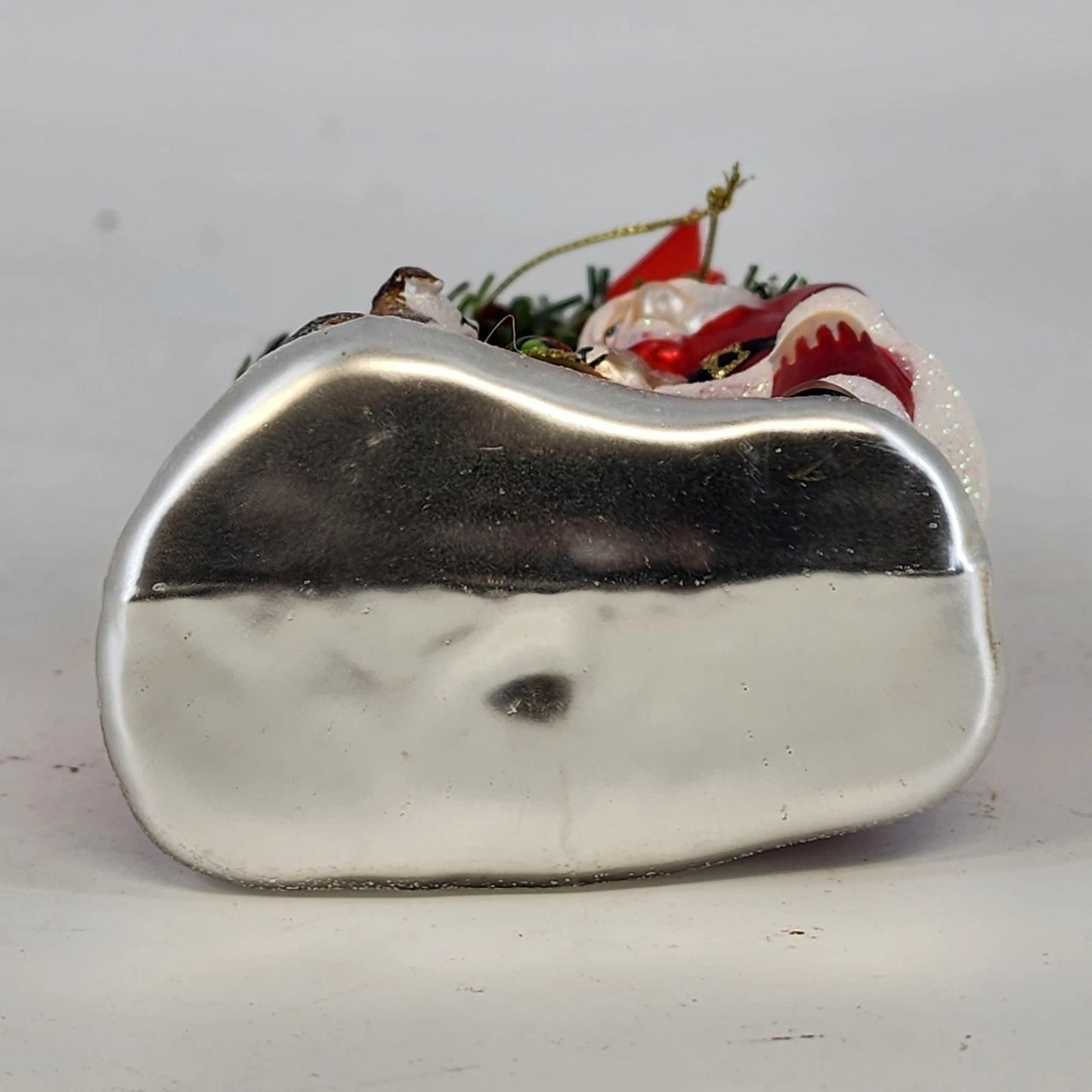 Christopher Radko Santa Puppy Mercury Glass Ornament 5" Christmas Poland Vintage