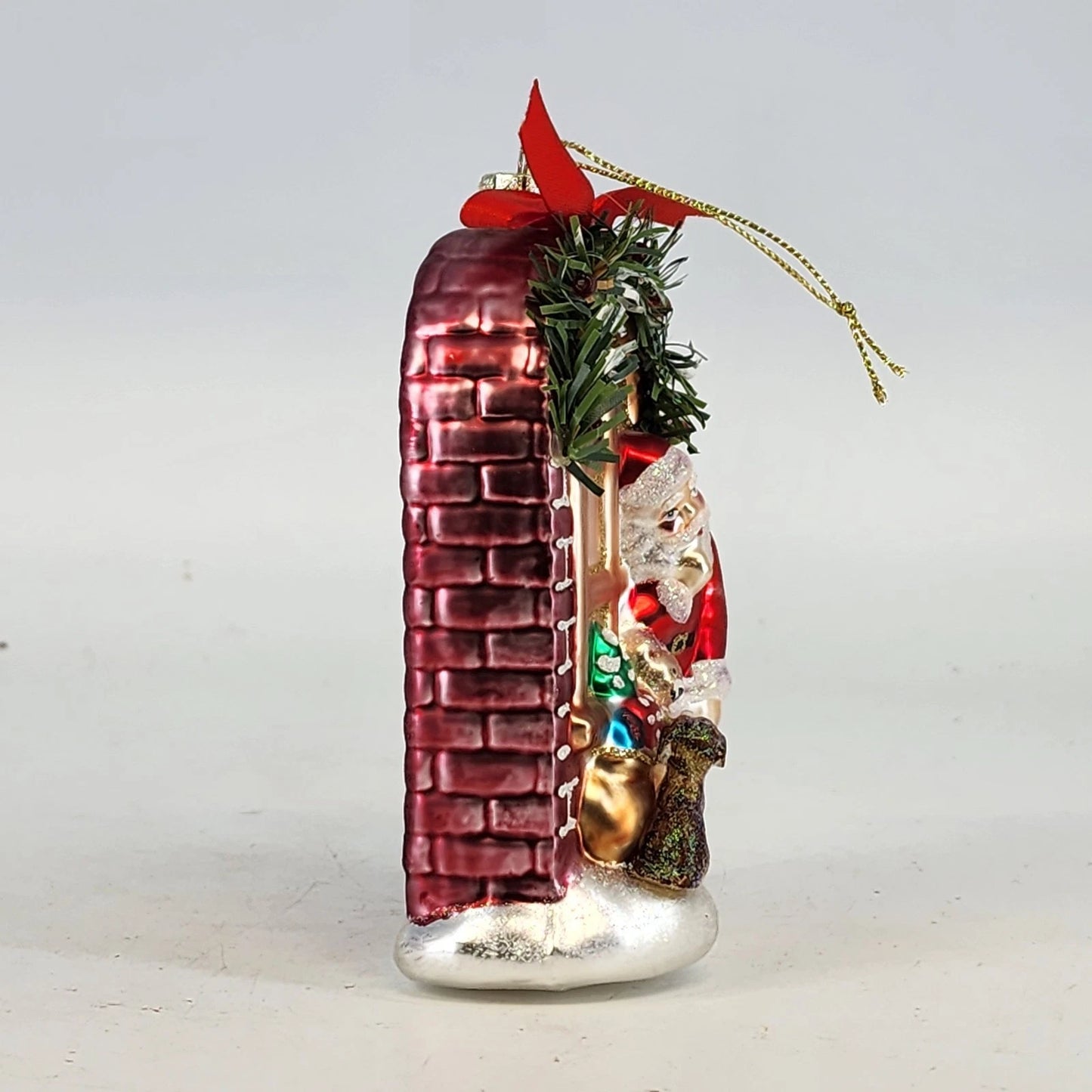 Christopher Radko Santa Puppy Mercury Glass Ornament 5" Christmas Poland Vintage