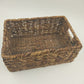 Water Hyacinth Woven Storage Basket Medium 12" w/ Metal Frame Organizer