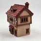 Hand Painted Illuminable Ceramic Candle Shop Christmas Village Winter Chipped