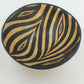Hand Carved Wooden Bowl 9.25" African Zebra Animal Print Black Tan Varnished Vtg