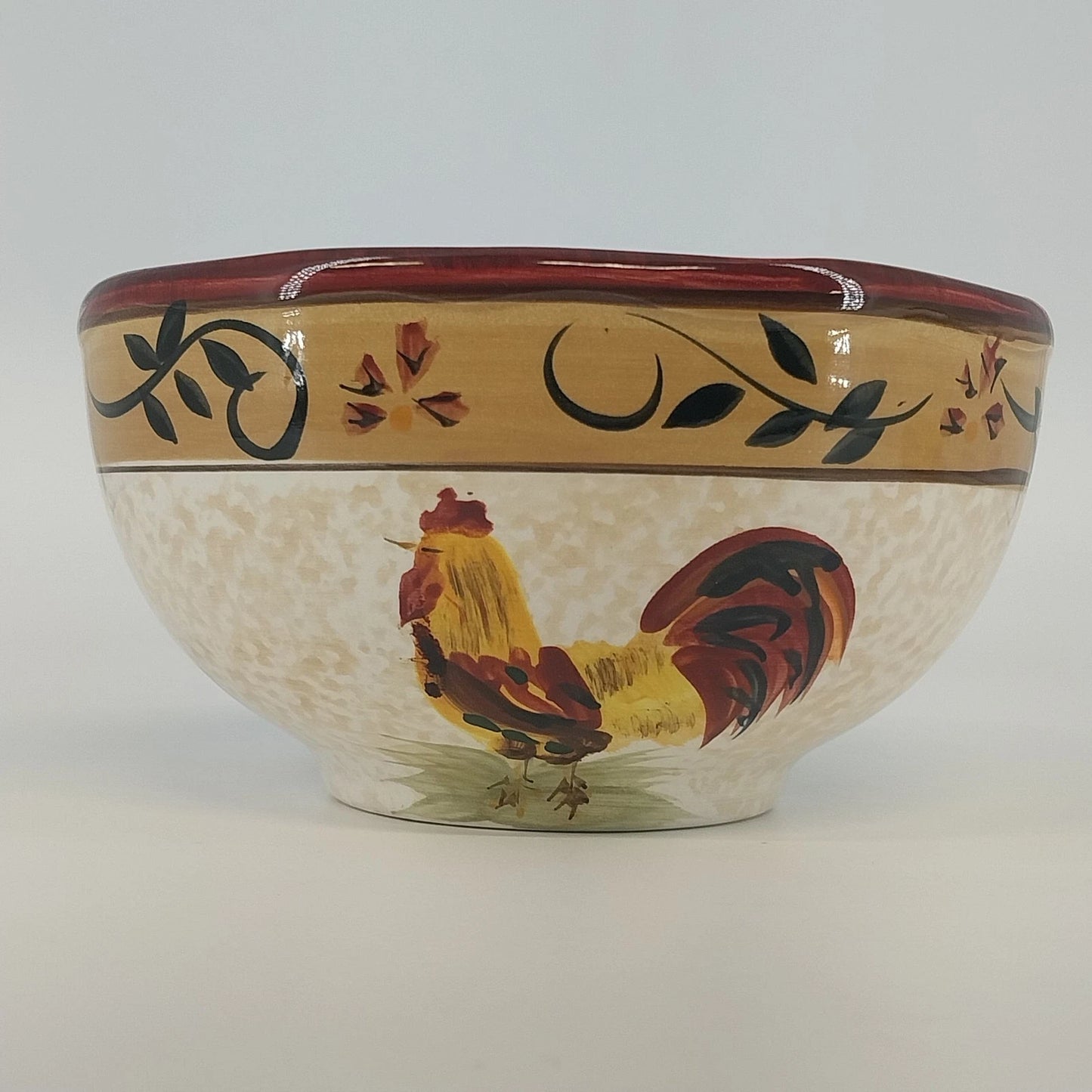 Canterbury Potteries Morning Sunrise Rooster Cereal Bowl 6" Hand Painted