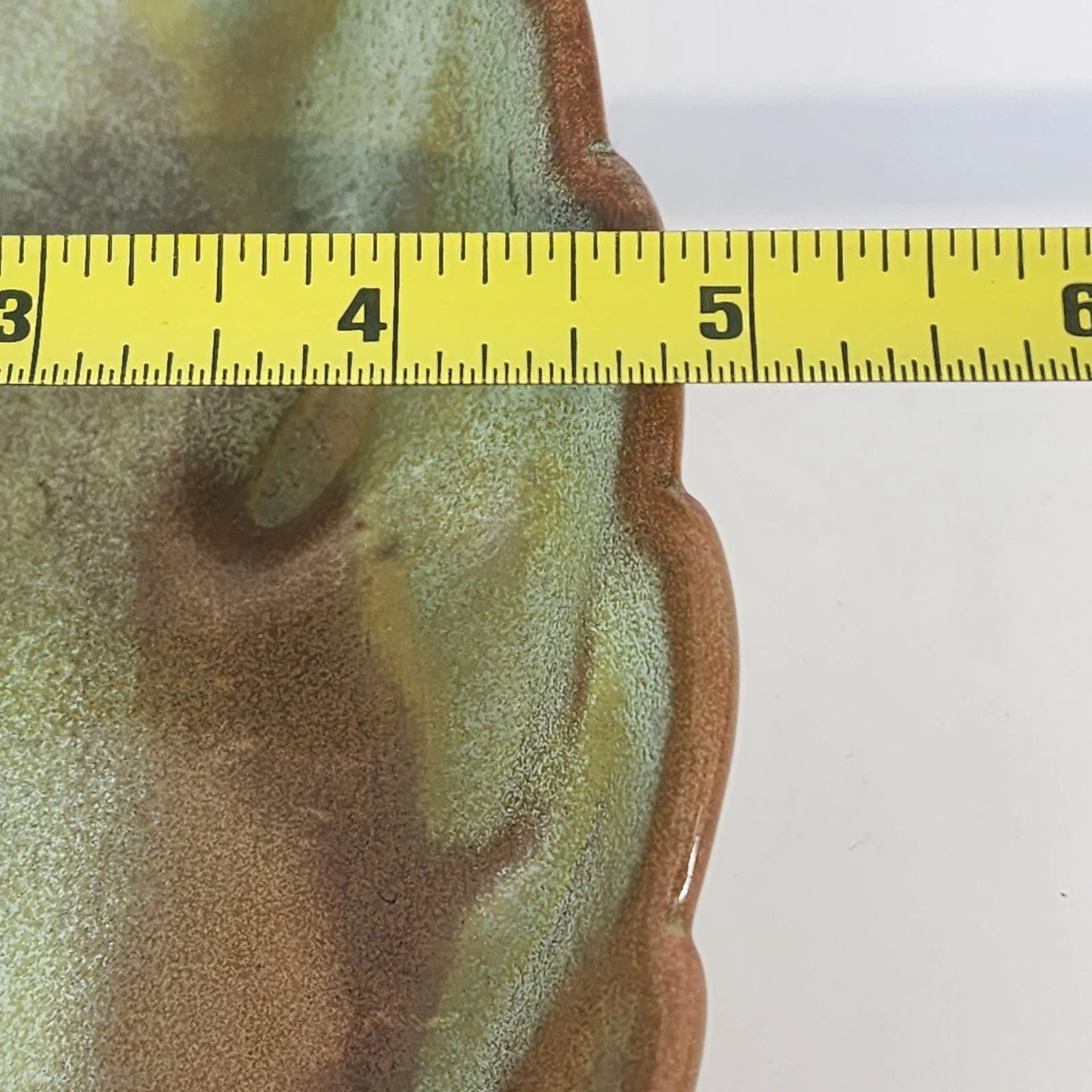 Frankoma Pottery Prairie Green Leaf Dish 225 Footed Serving Tray Oklahoma Clay