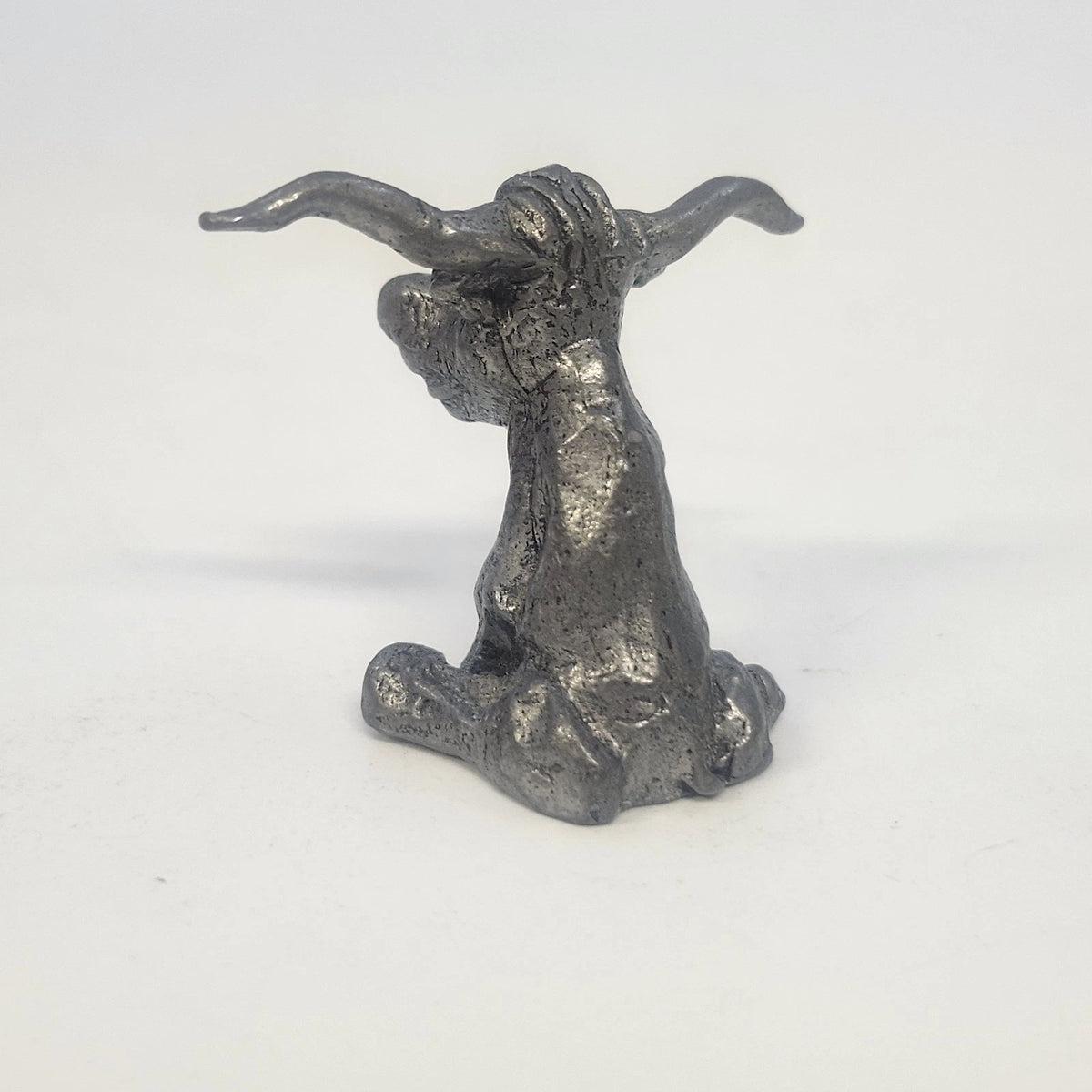 Godinger Pewter Longhorn Bull/Cow Figurine 1.5" Western Cowboy Animal Vintage
