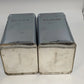 Beautyware Flour Sugar Canister Set Chrome Metal 2-Piece 9" Vintage
