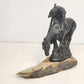 Cast Metal Statue End of the Trail Native American on Sandstone Base 13" Vintage