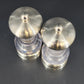 Olde Thompson Salt and Pepper Mill Set Silver Brushed Metal & Clear Acrylic Vtg
