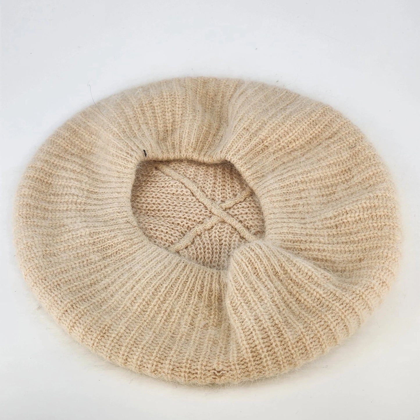 Beige Italian Style Beret Women’s Knit Beanie Hat Cap Soft One Size Classic Chic