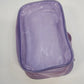 Purple Clear Vinyl Cosmetic Makeup Bag Zip Travel Toiletry Case 6.5" China