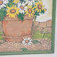 Art Print Daisy Flower Power Lime Green Peace Love Daisies 17" x 21" Framed Vtg