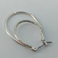 Silver Tone Double Oval Hoop Earrings Textured Inner Hoop Latch Back Jewelry