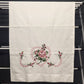 2 Vintage White Pillow Cases with Heart and Flowers Design Hand Embroidered Vtg