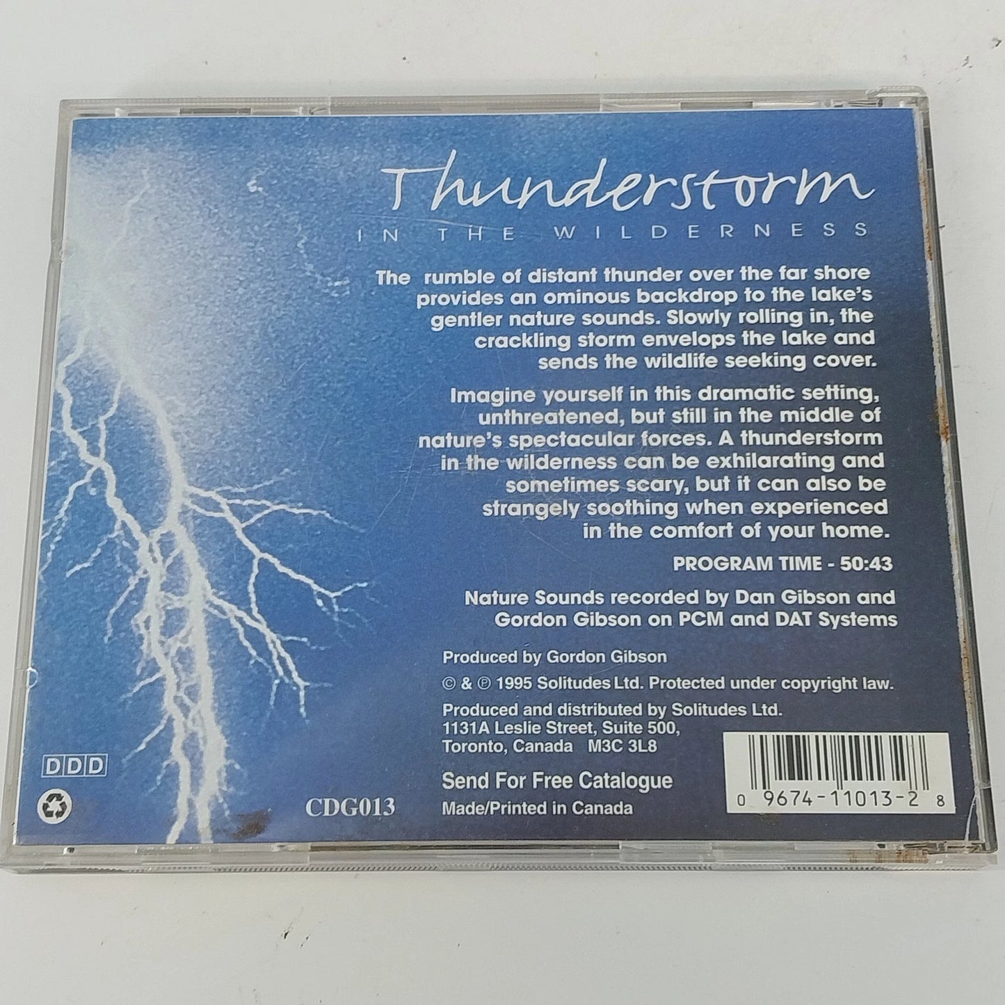 Dan Gibson Solitudes Nature Sound Collection Ocean Surf & Thunderstorm 2 CD 1995